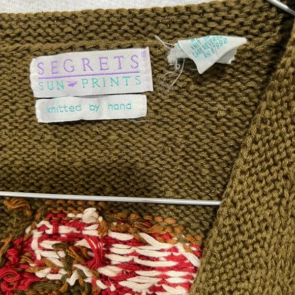 Vintage segrets sun prinst knitted by hand cardigan Sweater Size S - Picture 6 of 14